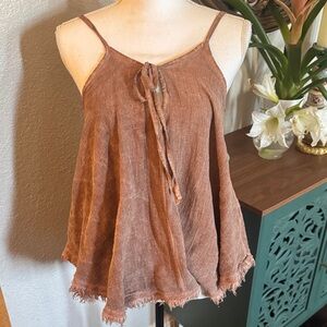 Brown Sleeveless Top